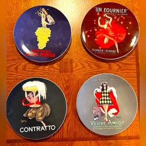 NIB: Set of 4 Pottery Barn “Bubbly” Cocktail/Dessert Plates